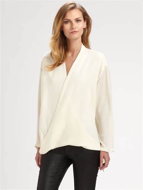 michael kors amber silk blouse|michael kors ladies tops.